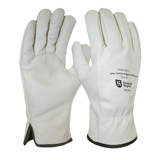 Grey Cowhide Riggers Gloves